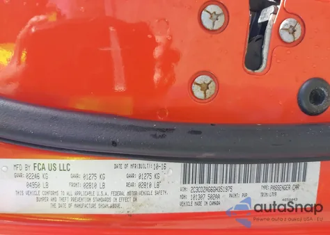 2016 Dodge Challenger Sxt z USA, uszkodzony, nr VIN 2C3CDZAG6GH351975